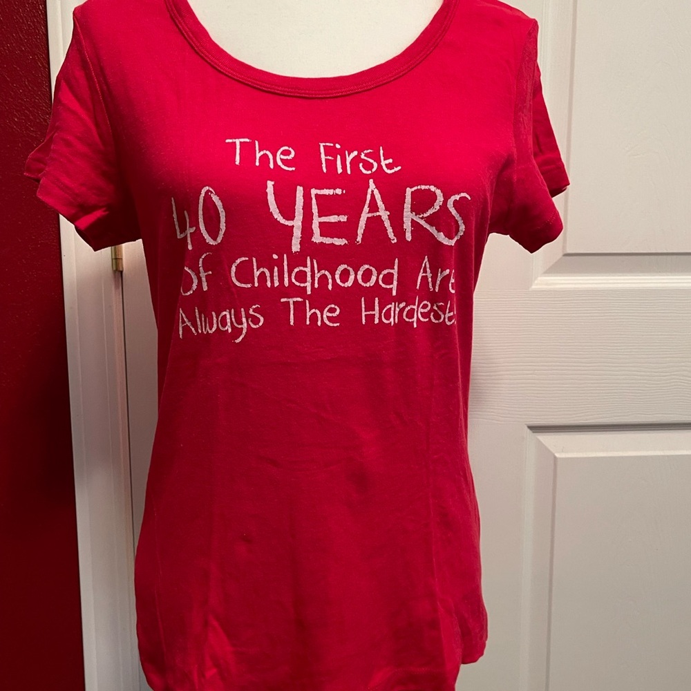 Bella Red Short Sleeve Tee Graphic Casual